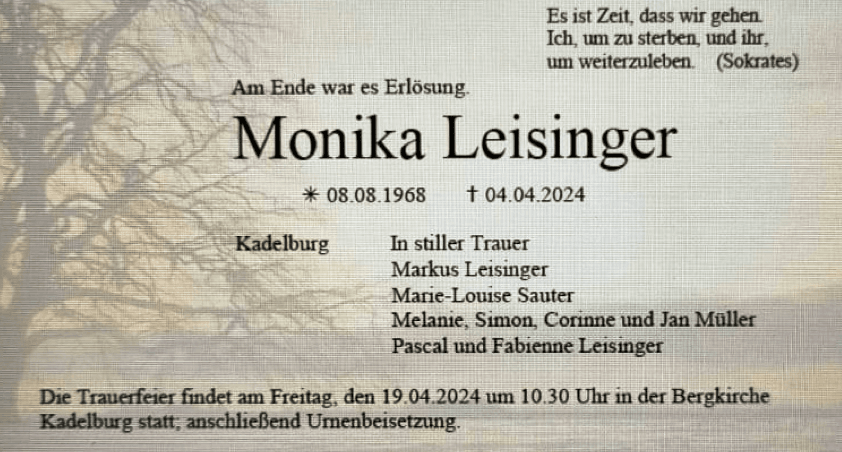 Bild der Todesanzeige