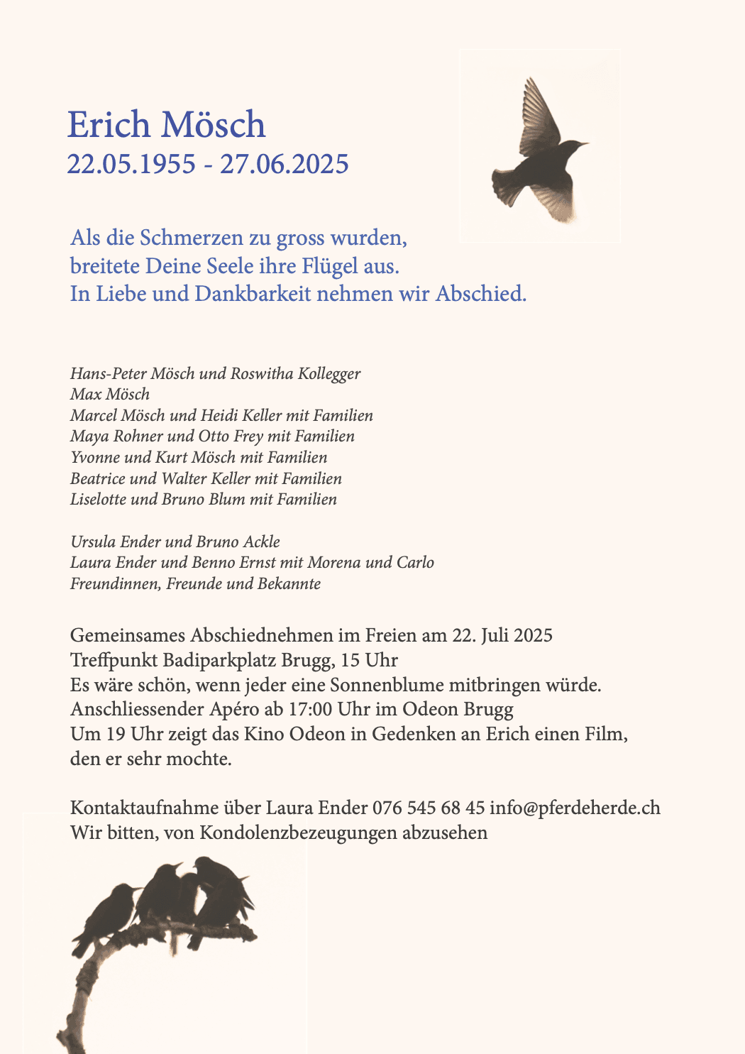 Bild der Todesanzeige