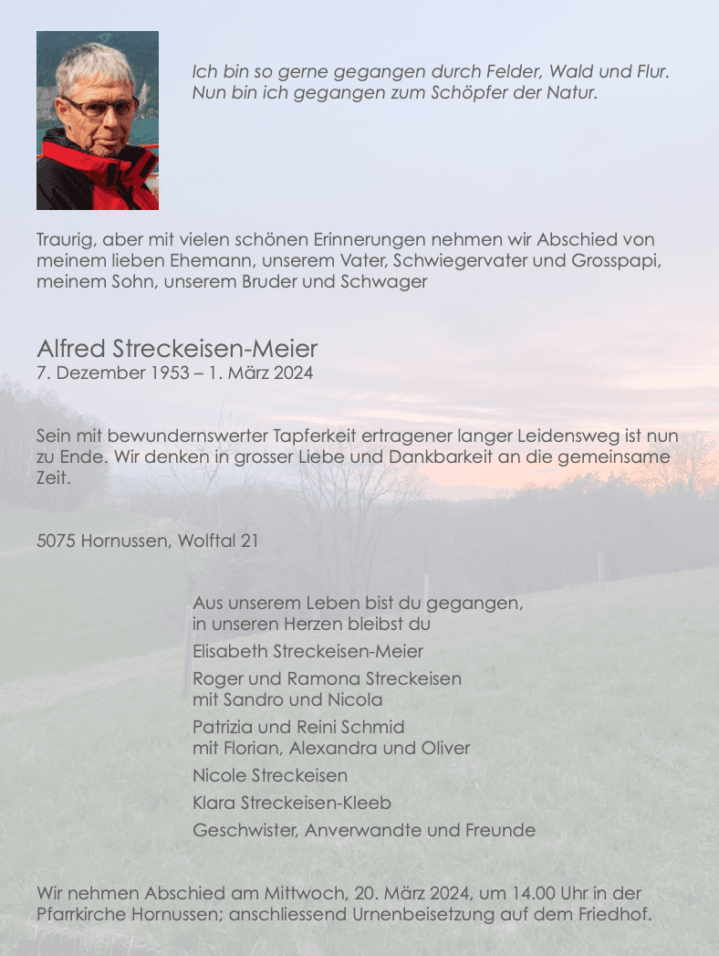 Bild der Todesanzeige