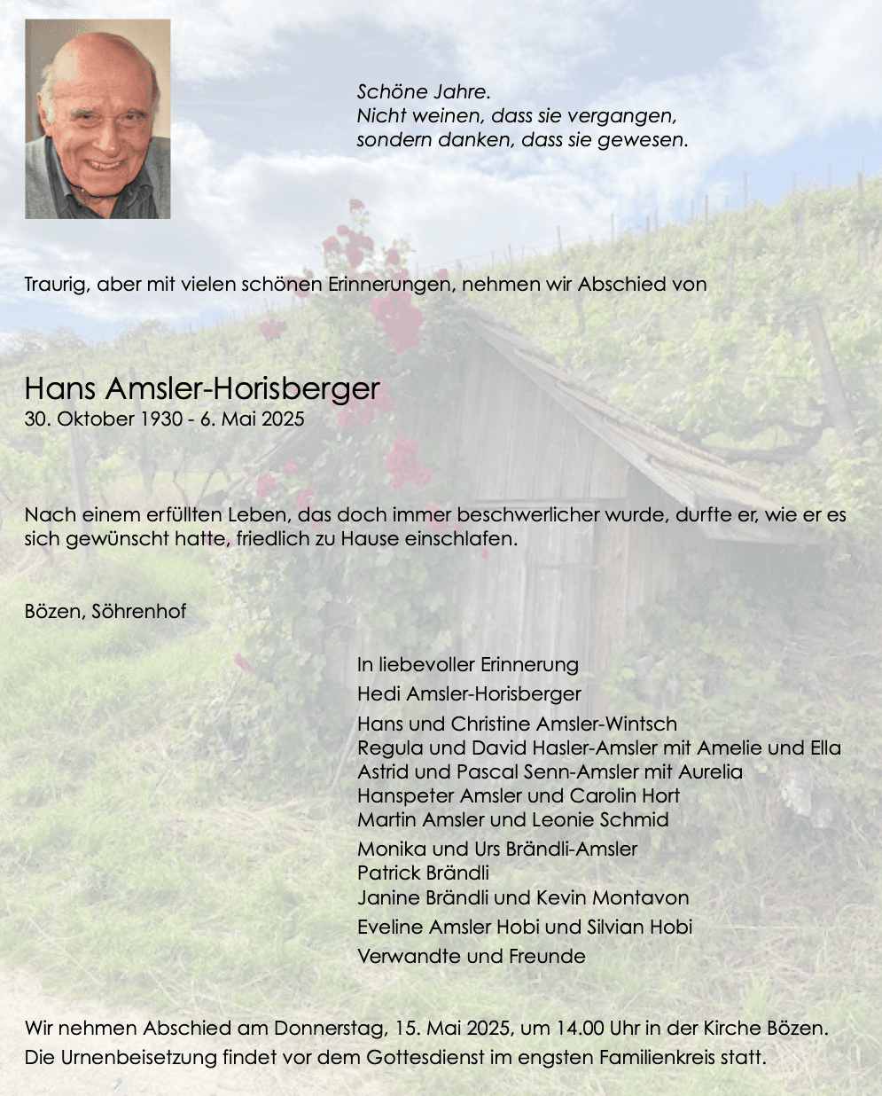 Bild der Todesanzeige