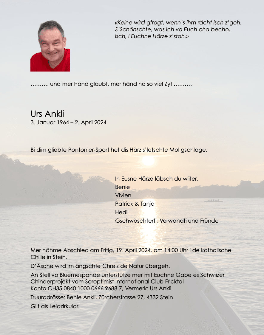 Bild der Todesanzeige