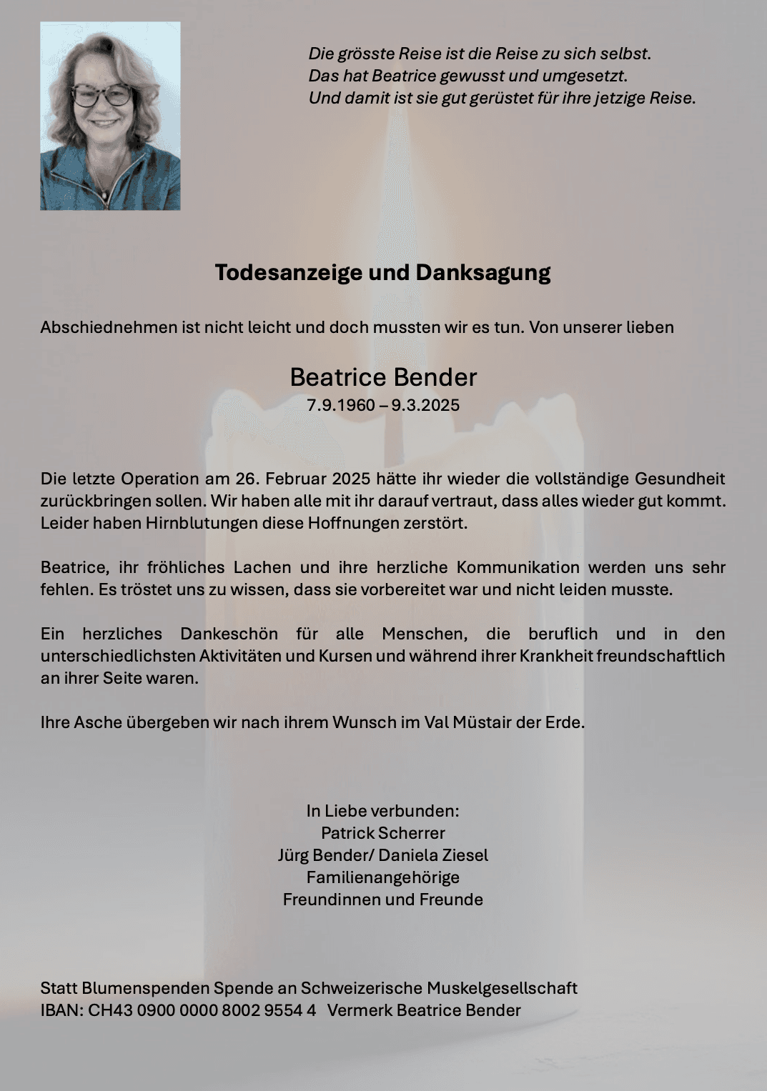 Bild der Todesanzeige