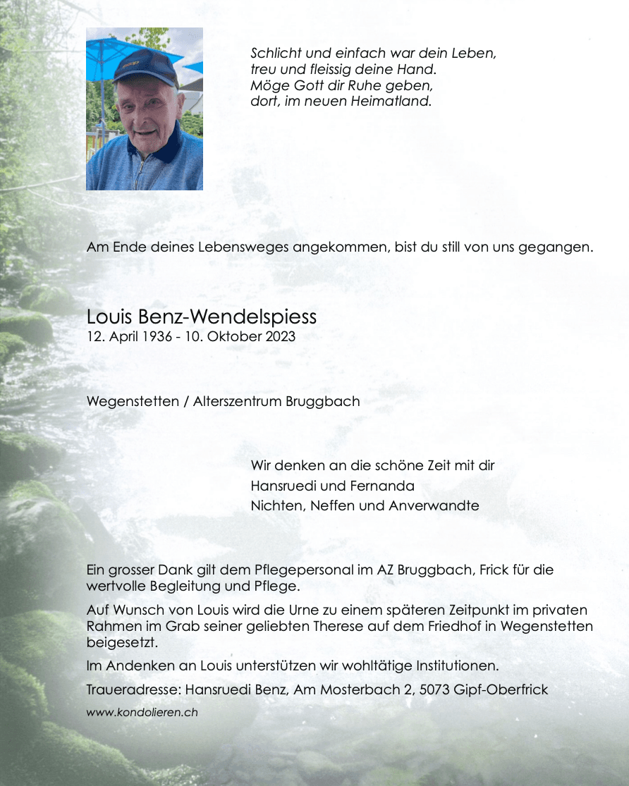 Bild der Todesanzeige