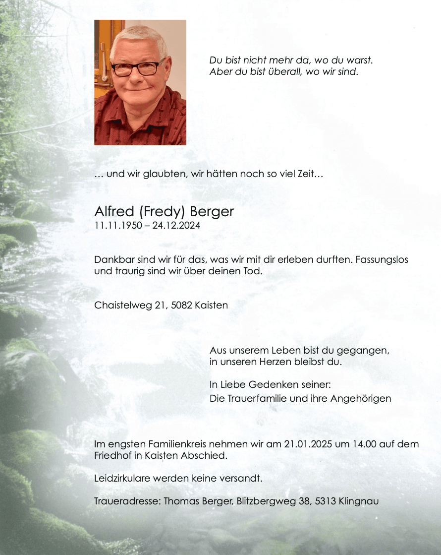 Bild der Todesanzeige