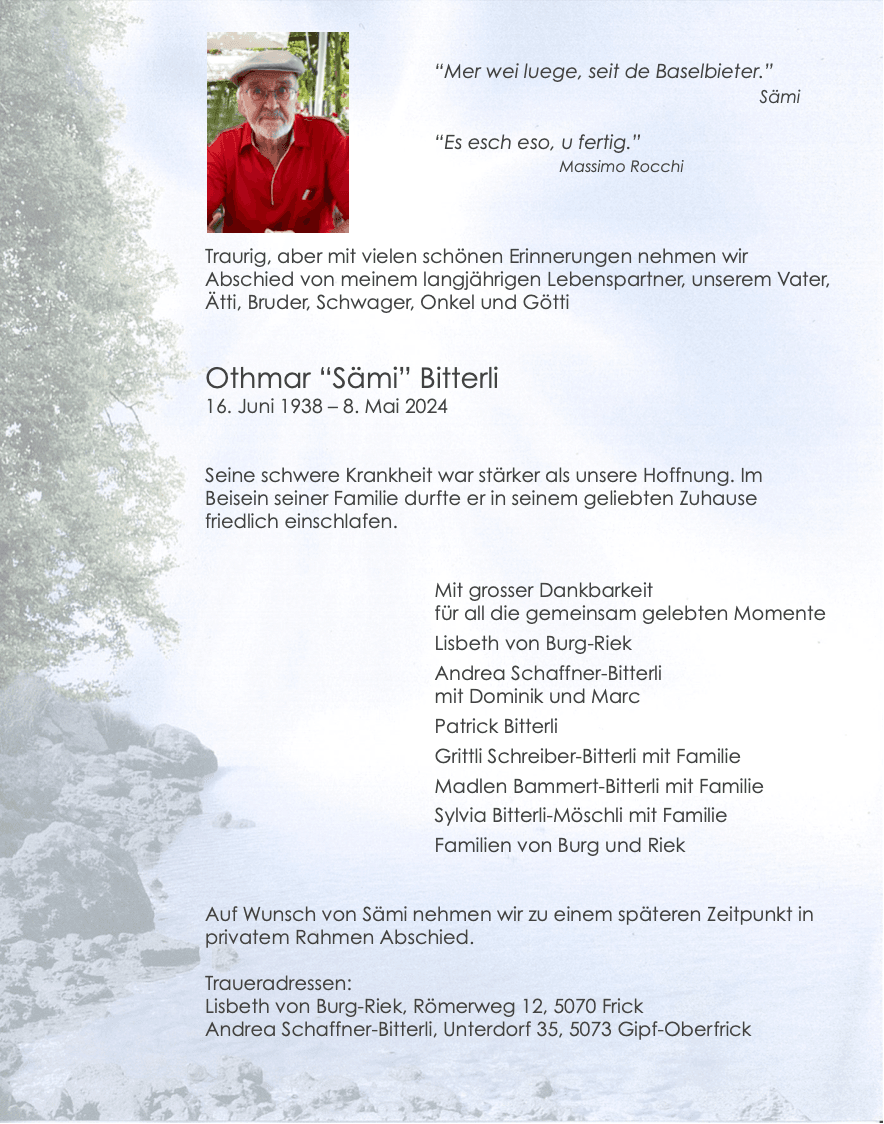 Bild der Todesanzeige