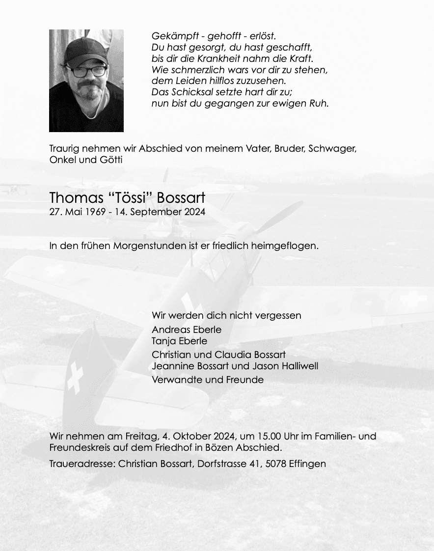 Bild der Todesanzeige