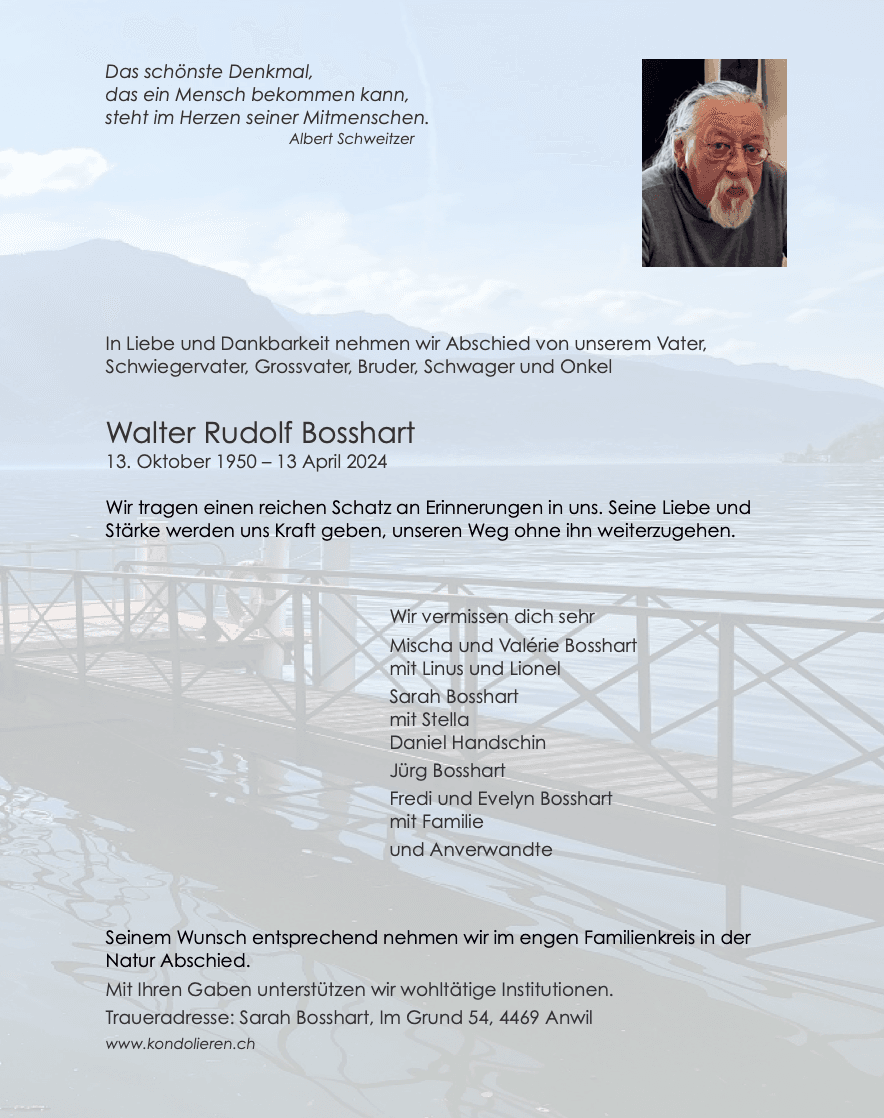 Bild der Todesanzeige