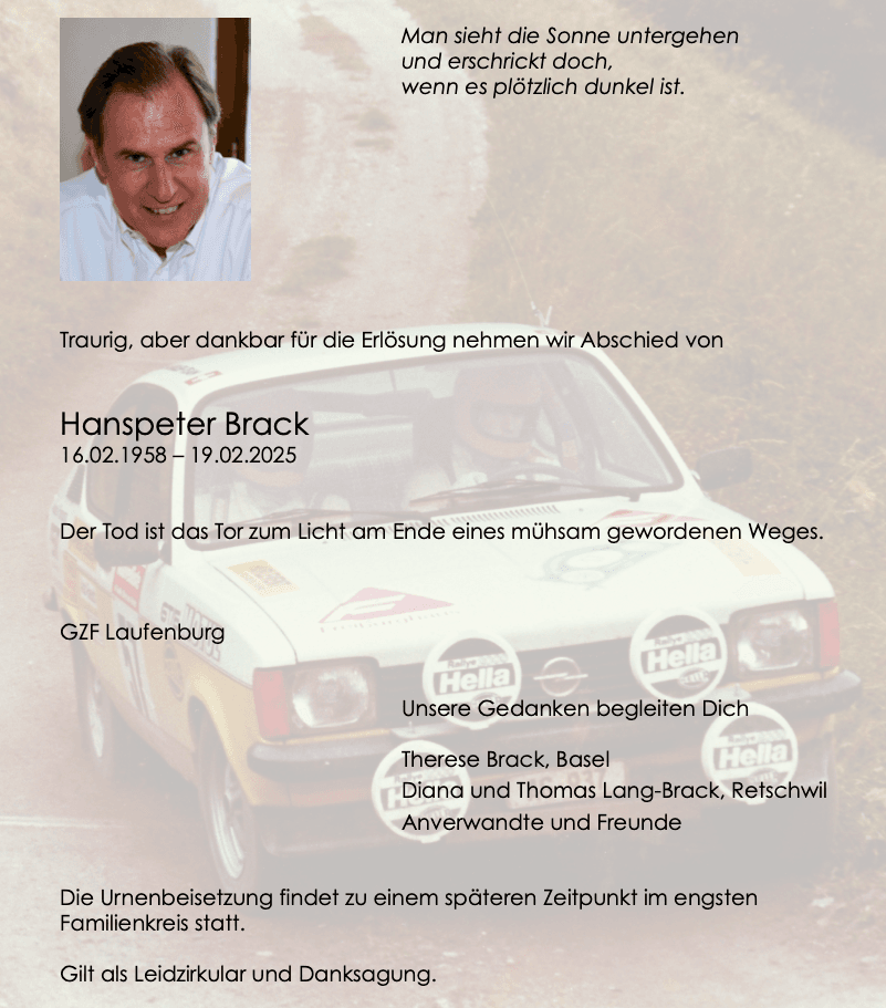 Bild der Todesanzeige