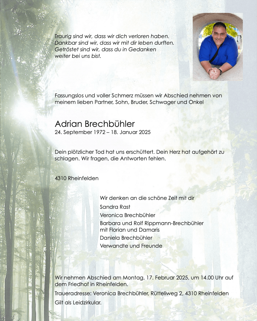 Bild der Todesanzeige