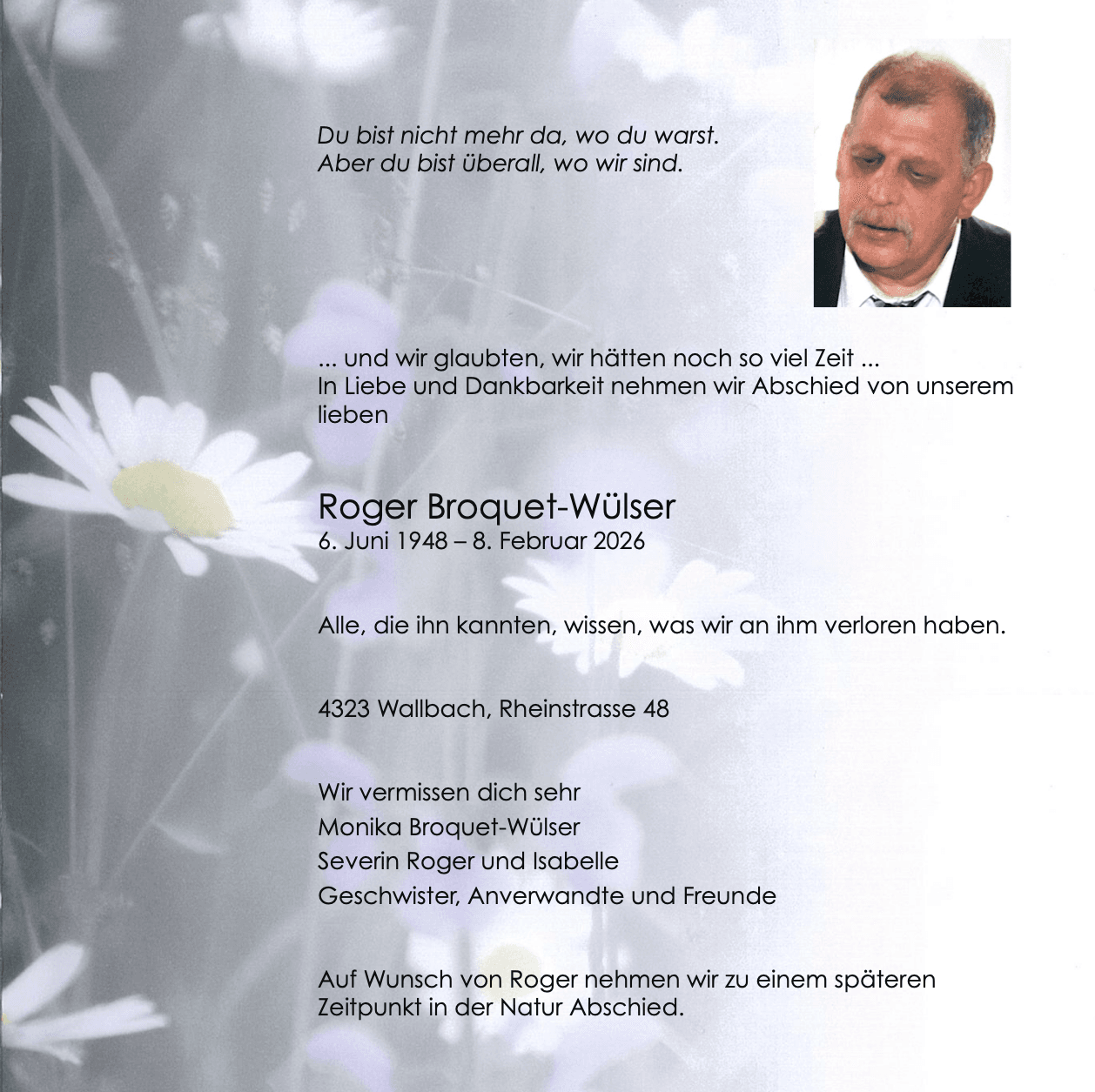 Bild der Todesanzeige