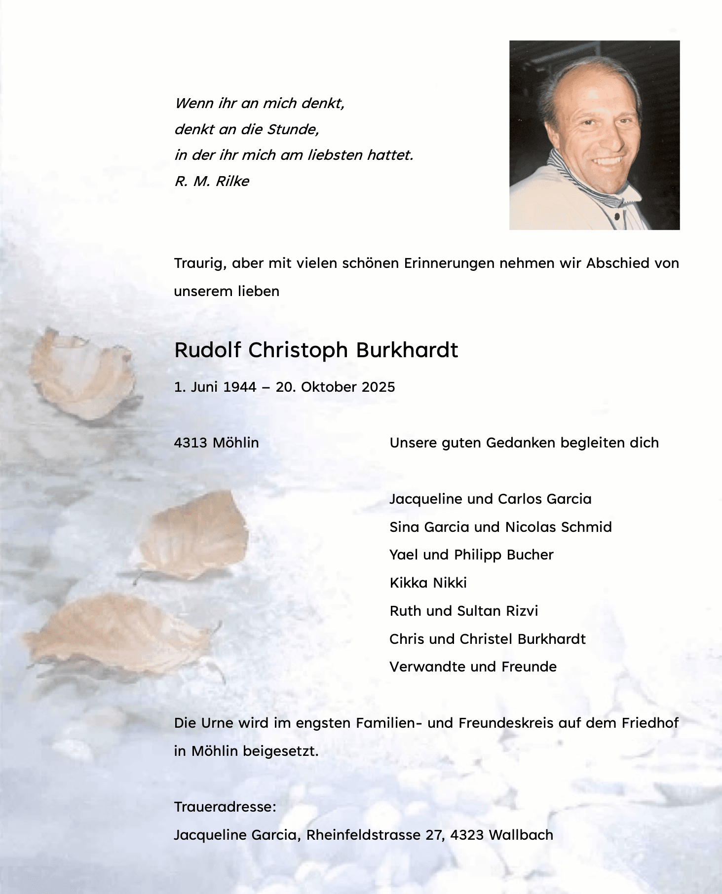 Bild der Todesanzeige