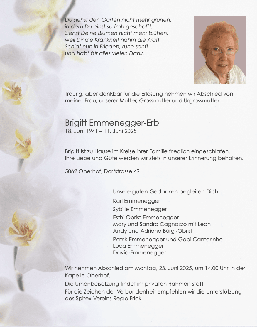 Bild der Todesanzeige