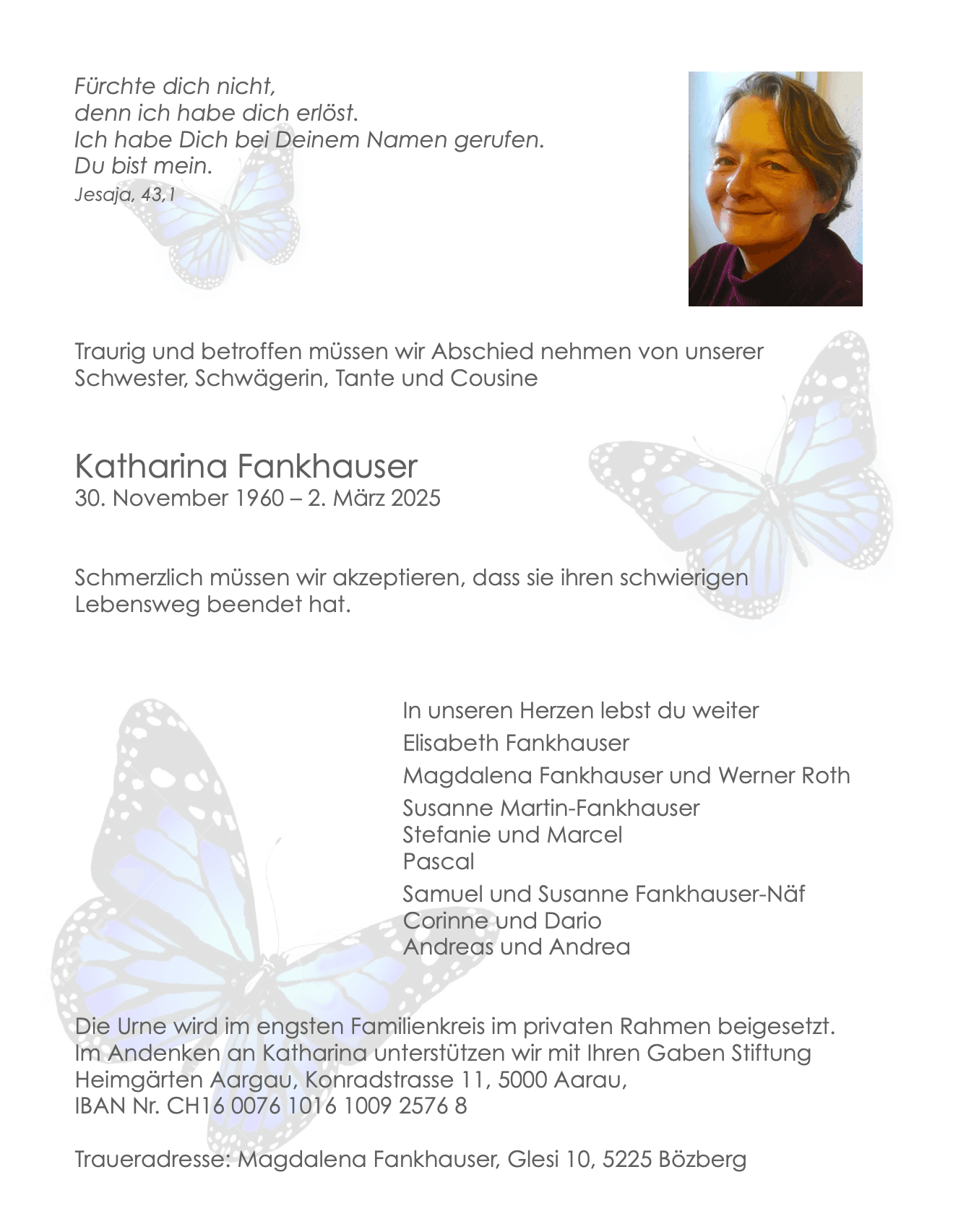 Bild der Todesanzeige
