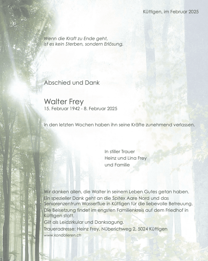 Bild der Todesanzeige