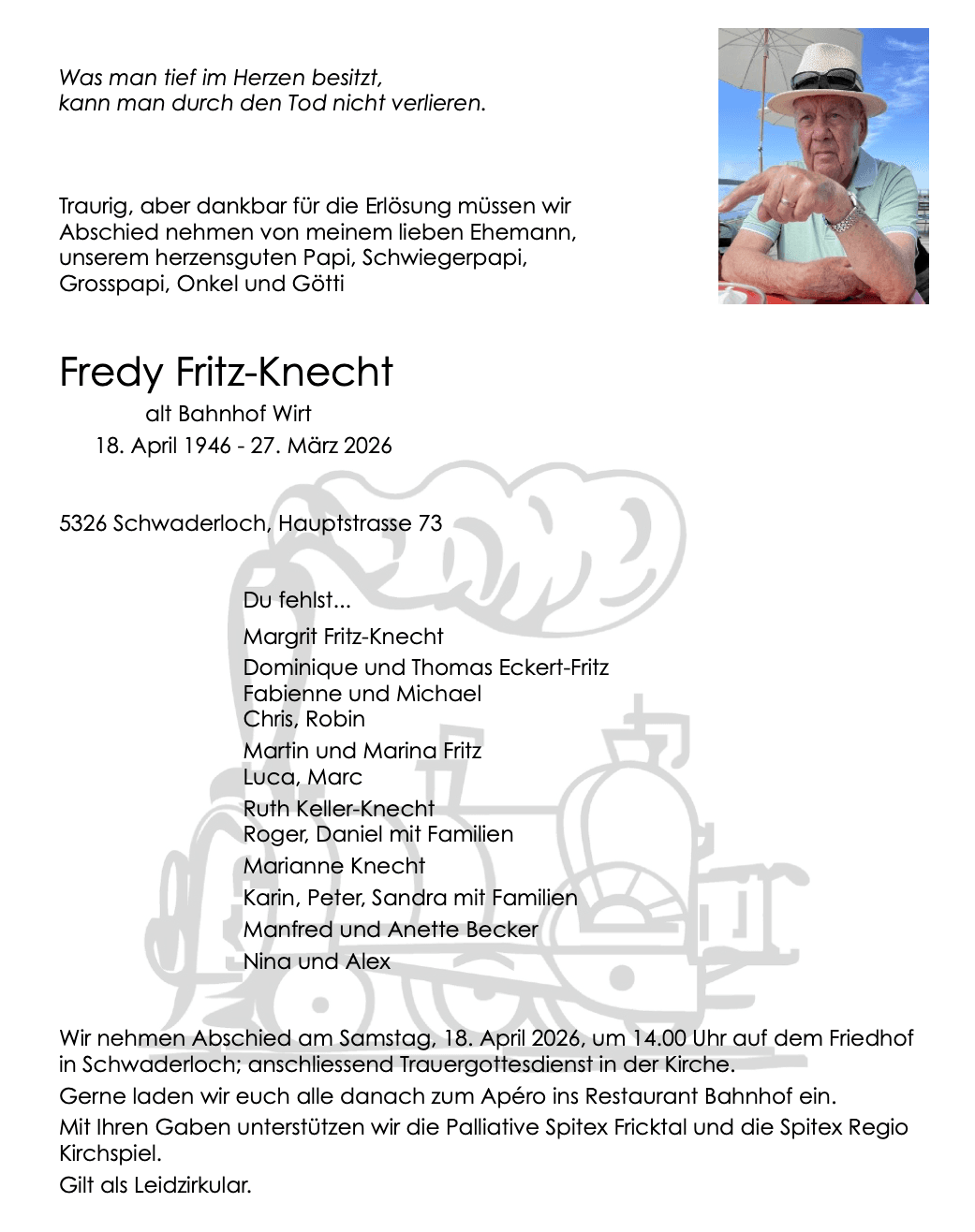 Bild der Todesanzeige