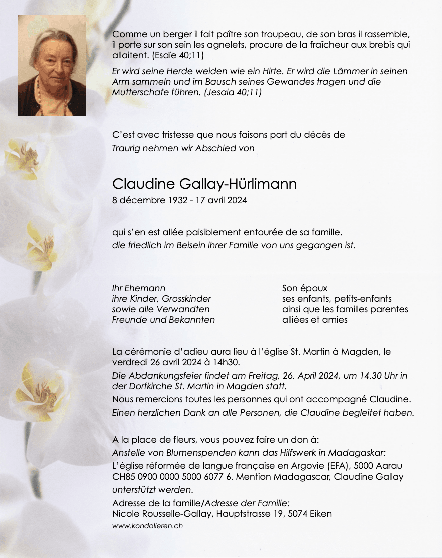 Bild der Todesanzeige