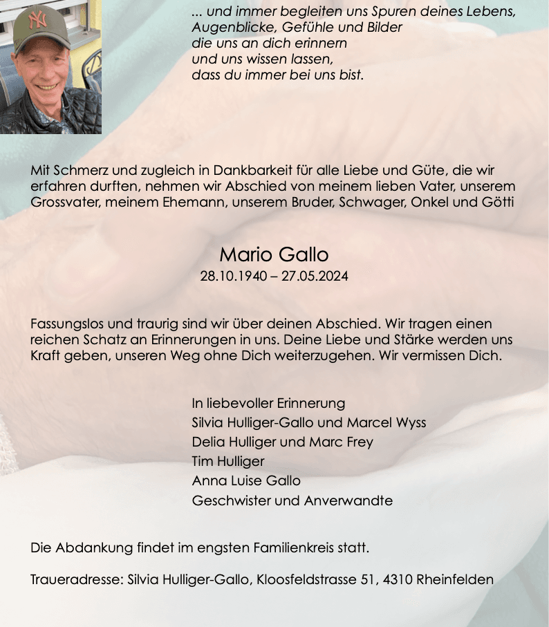 Bild der Todesanzeige