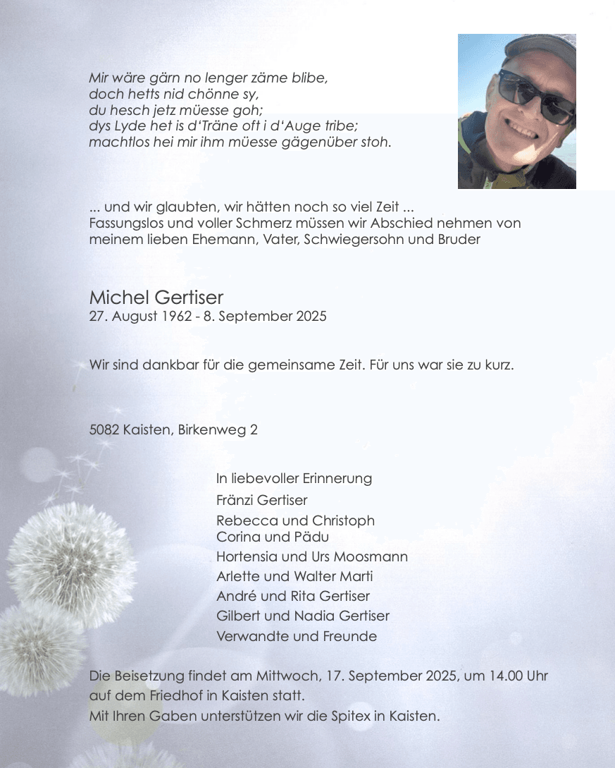 Bild der Todesanzeige