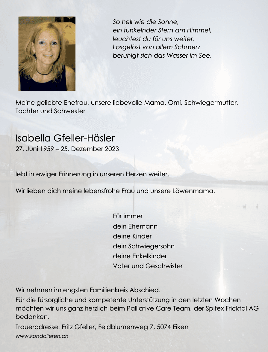 Bild der Todesanzeige