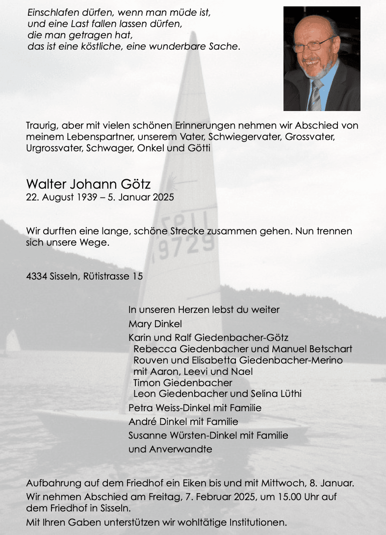 Bild der Todesanzeige