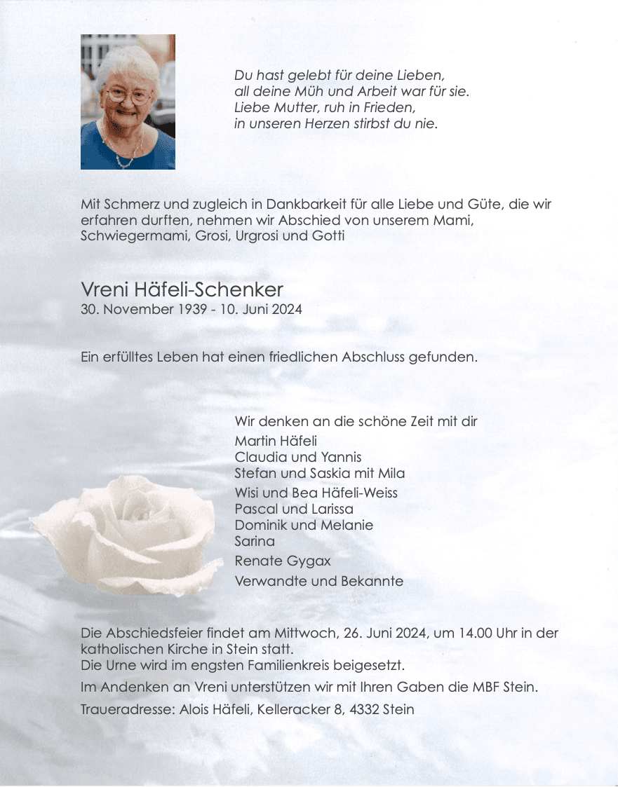 Bild der Todesanzeige