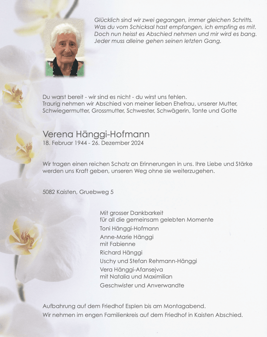 Bild der Todesanzeige