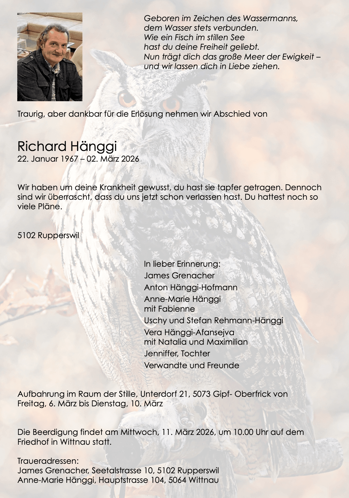 Bild der Todesanzeige