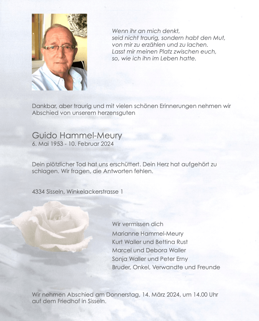 Bild der Todesanzeige