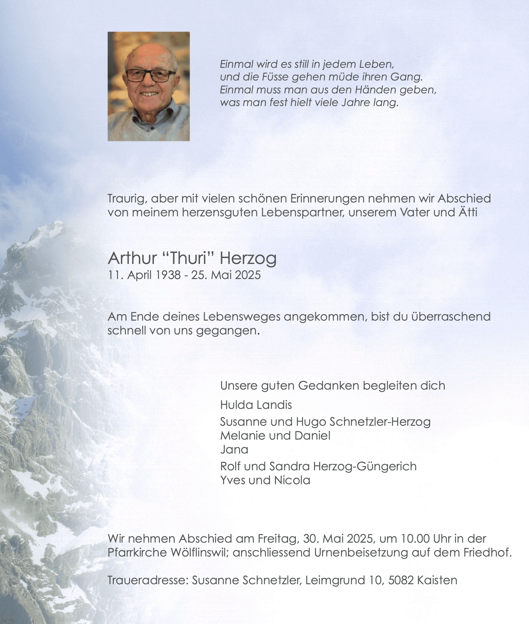 Bild der Todesanzeige