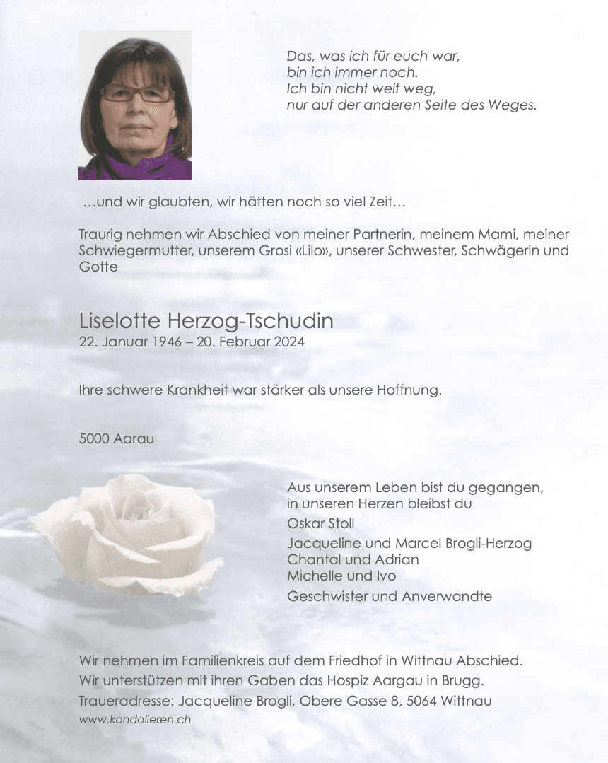 Bild der Todesanzeige