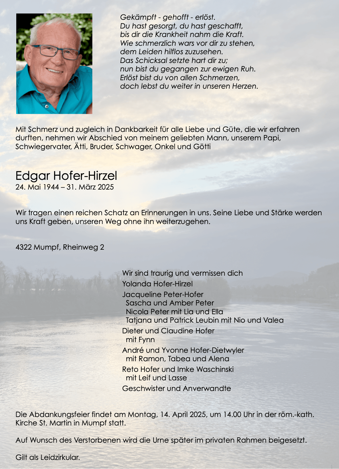 Bild der Todesanzeige