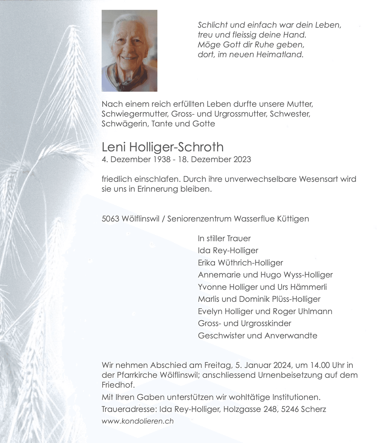 Bild der Todesanzeige