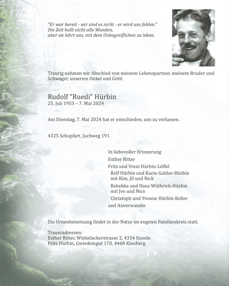 Bild der Todesanzeige