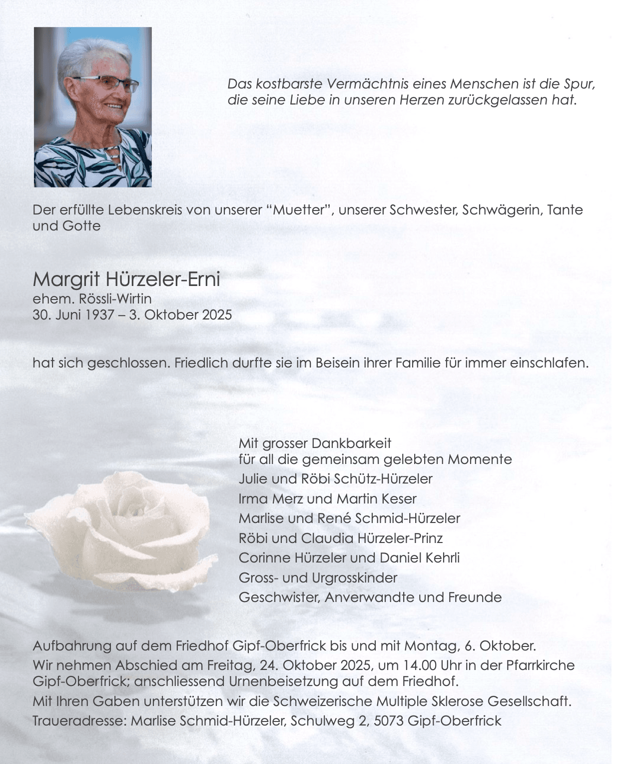 Bild der Todesanzeige