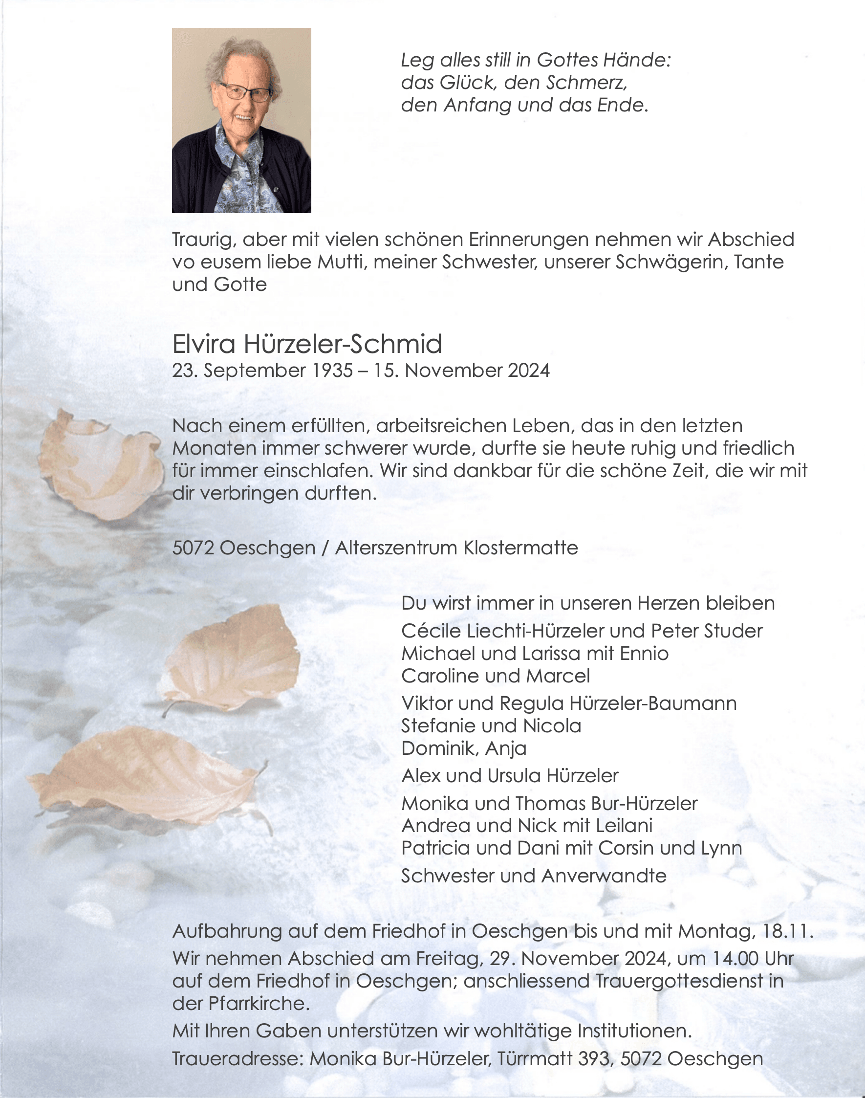 Bild der Todesanzeige