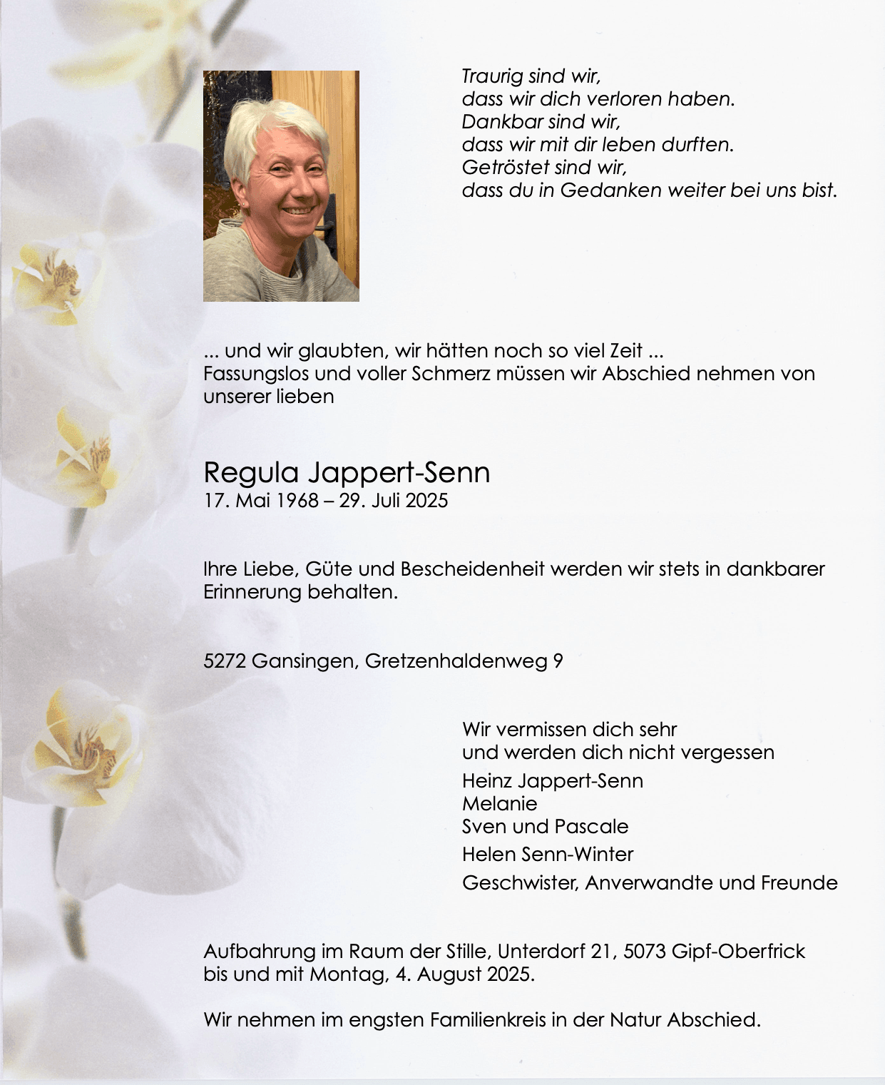 Bild der Todesanzeige