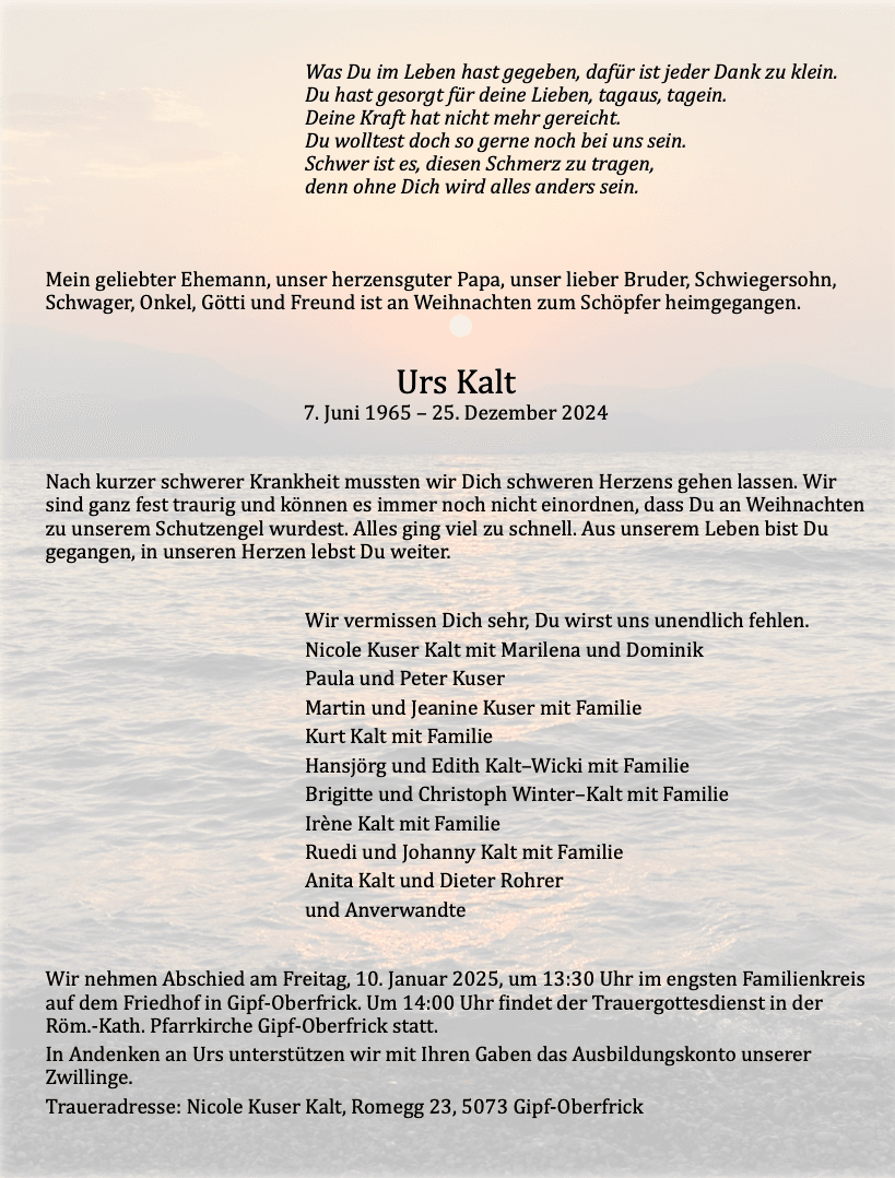 Bild der Todesanzeige