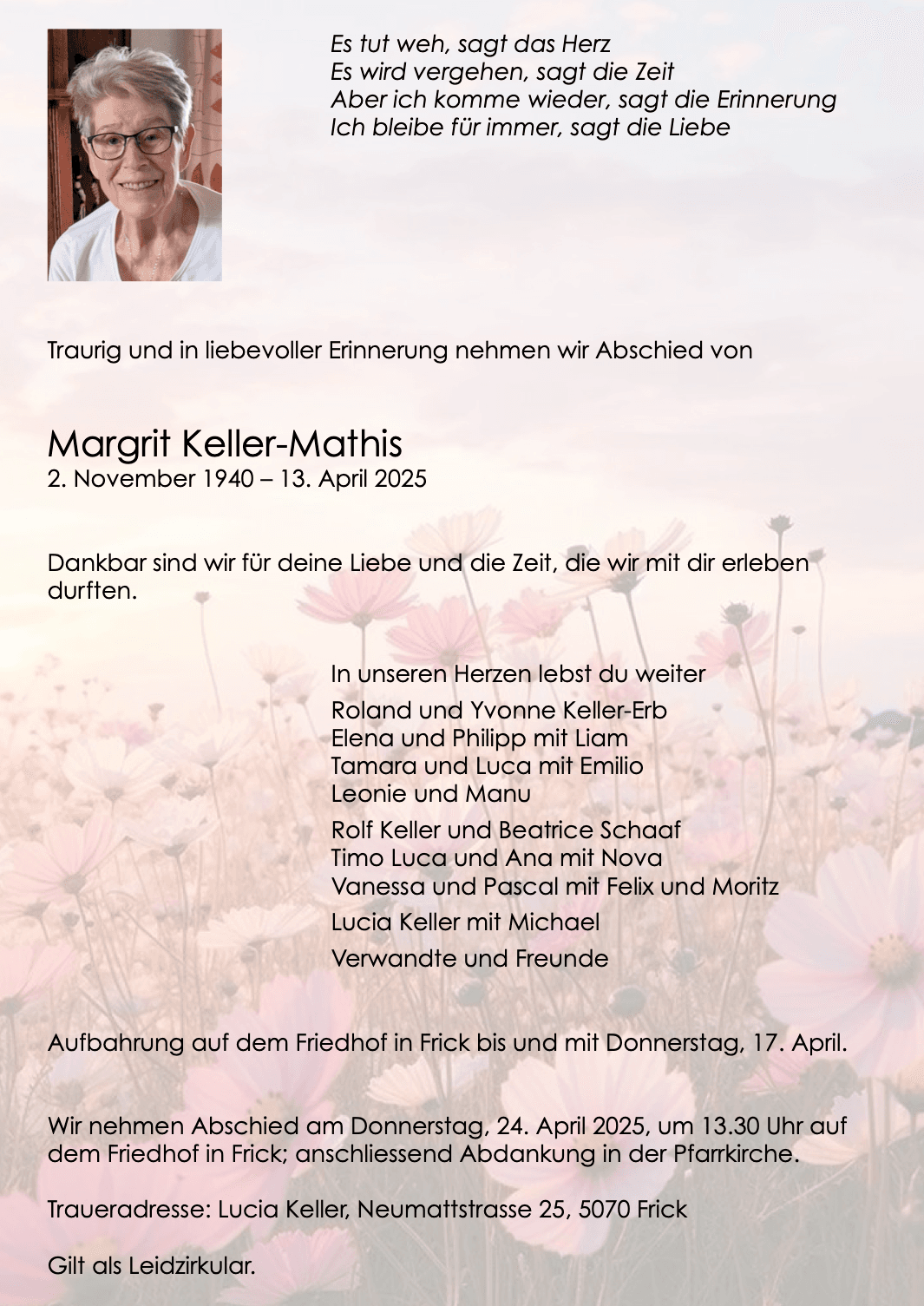 Bild der Todesanzeige