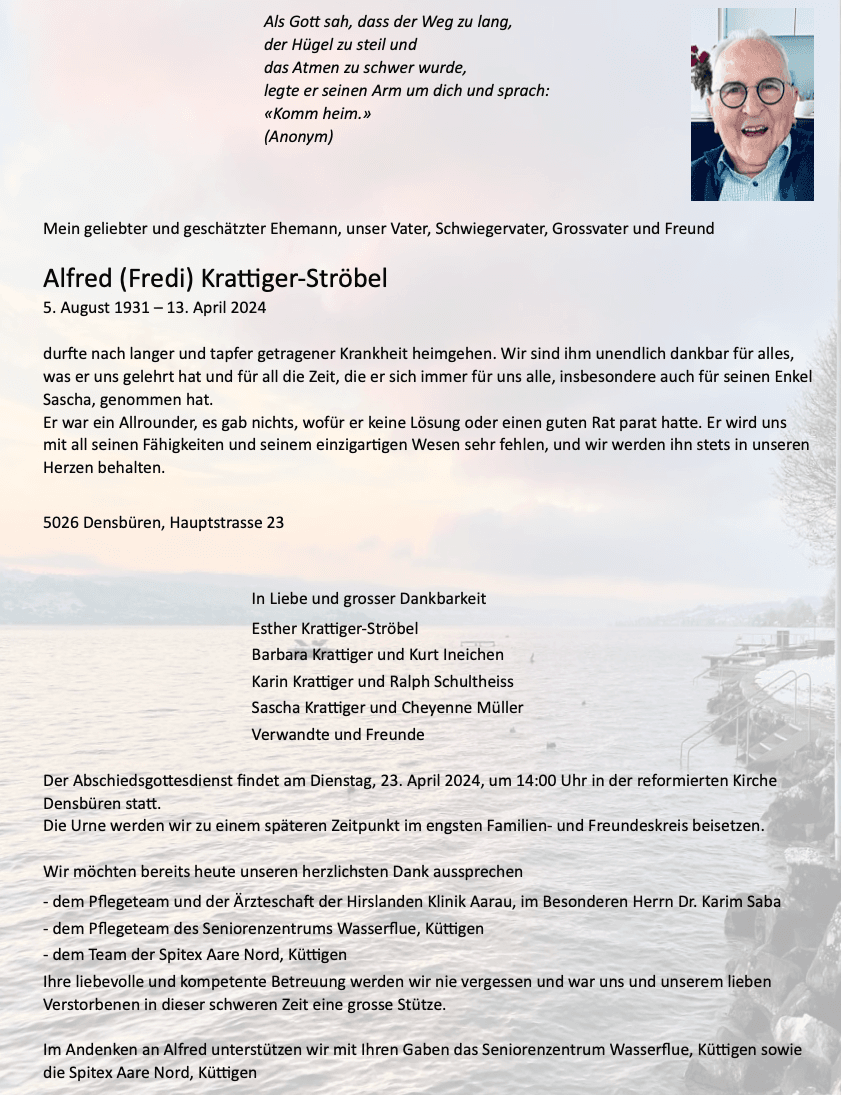 Bild der Todesanzeige