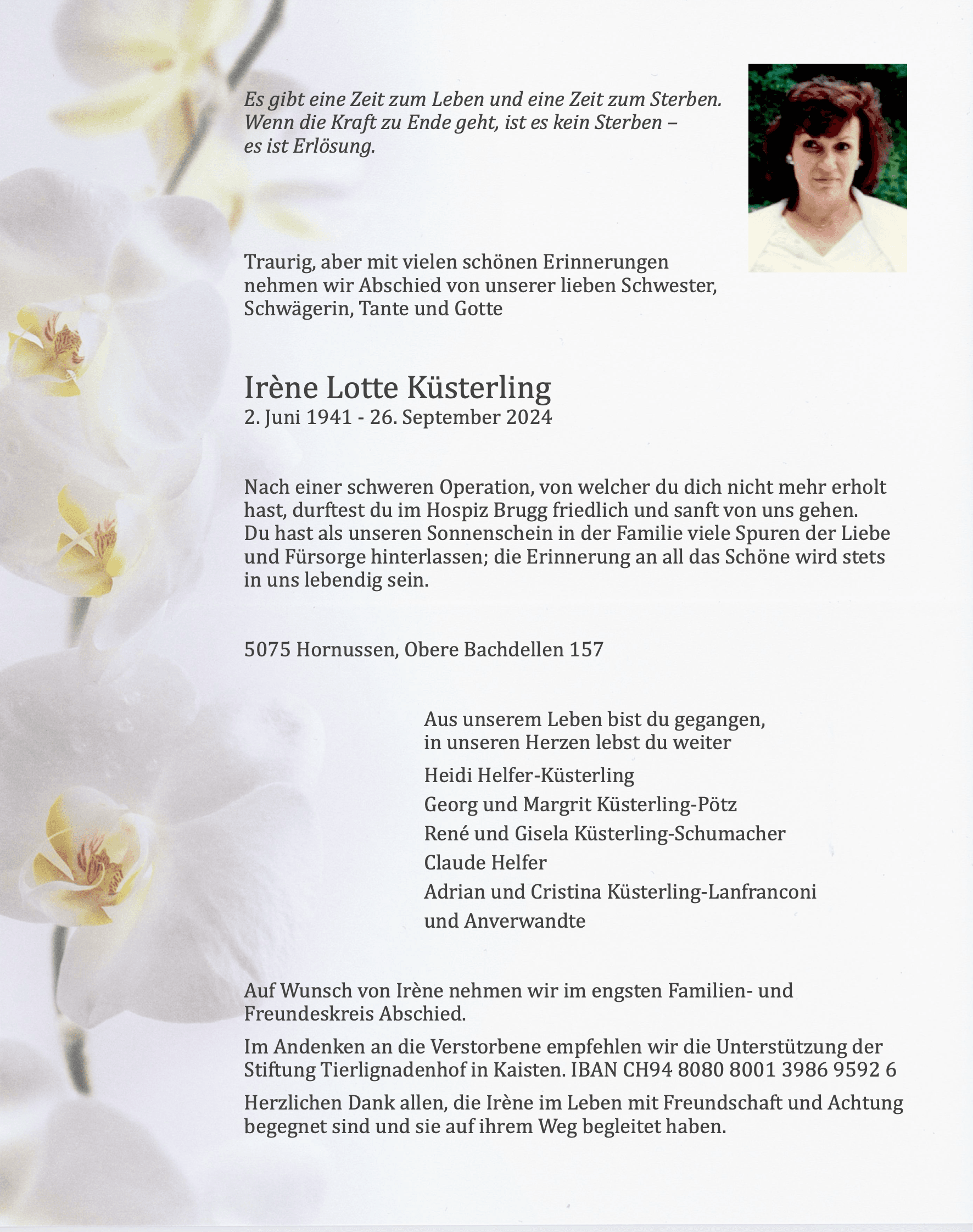 Bild der Todesanzeige