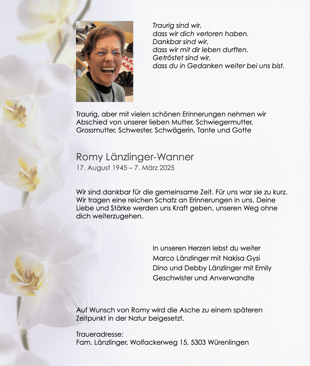 Bild der Todesanzeige