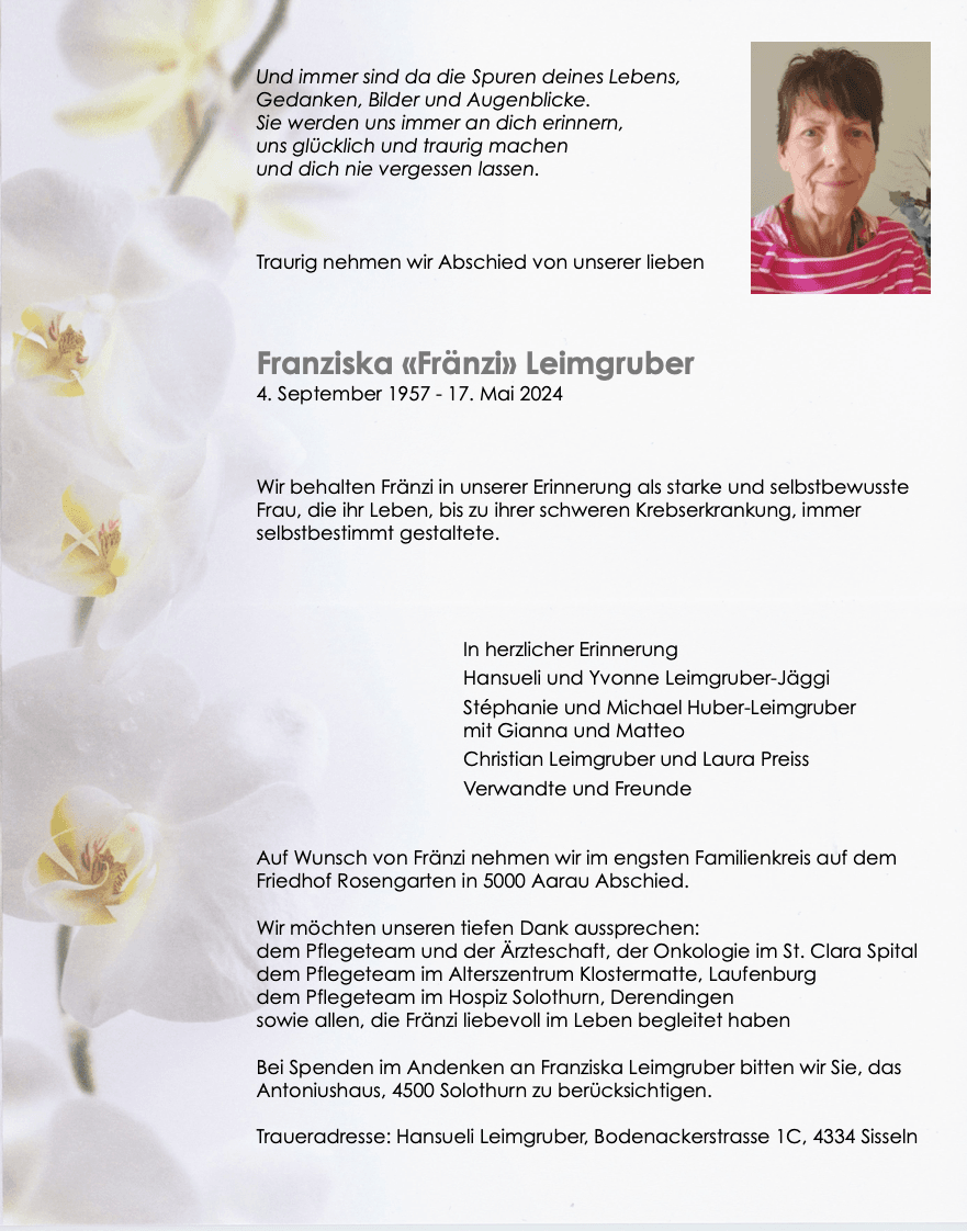 Bild der Todesanzeige