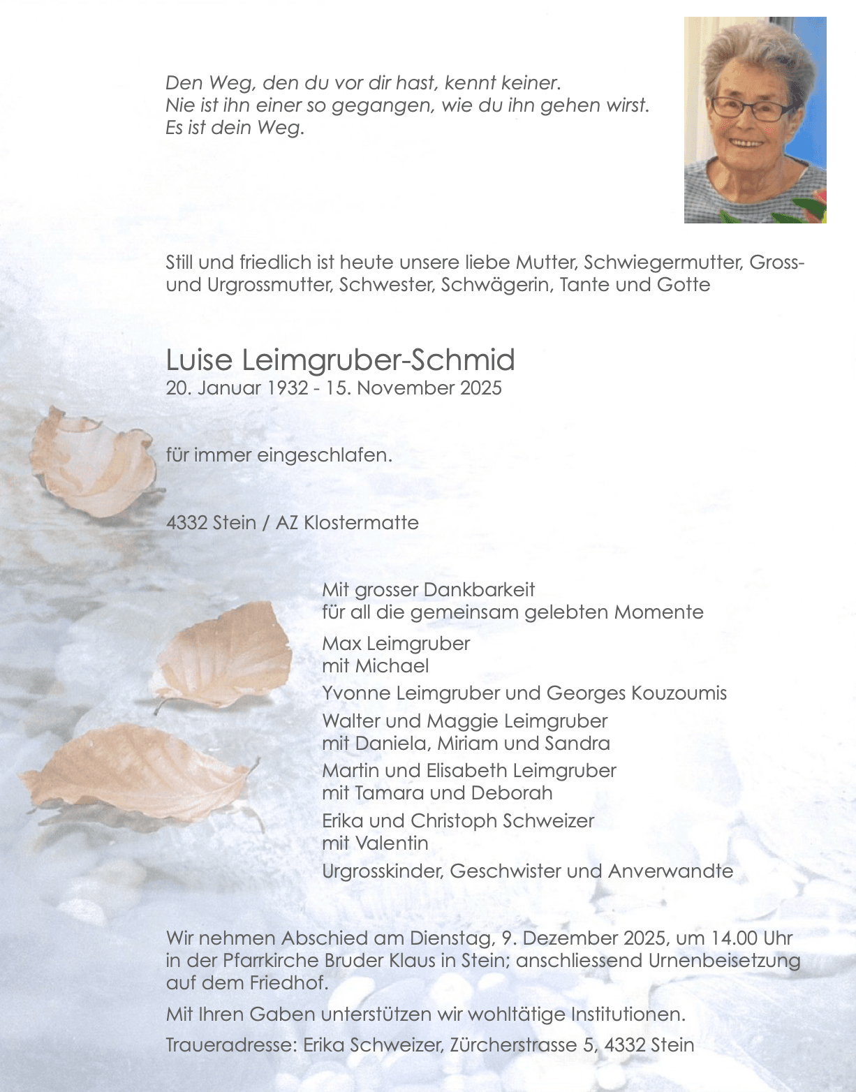 Bild der Todesanzeige