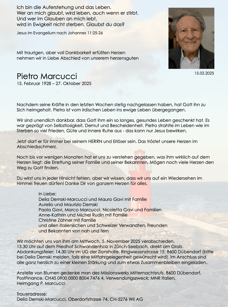 Bild der Todesanzeige