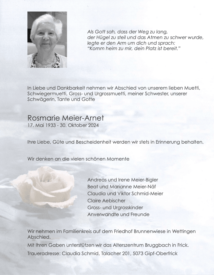 Bild der Todesanzeige