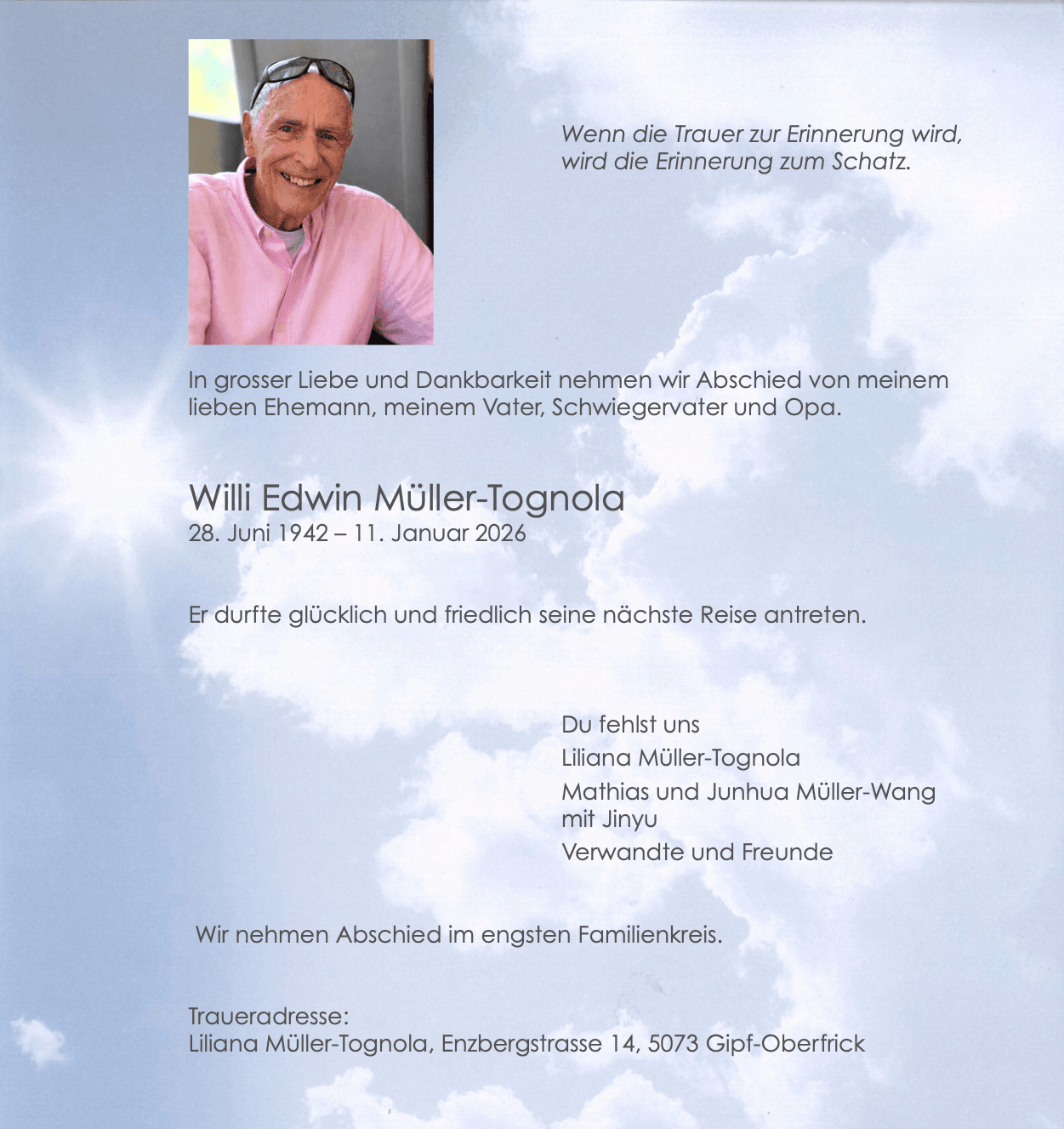 Bild der Todesanzeige