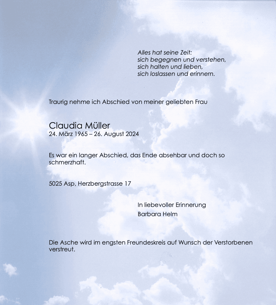 Bild der Todesanzeige