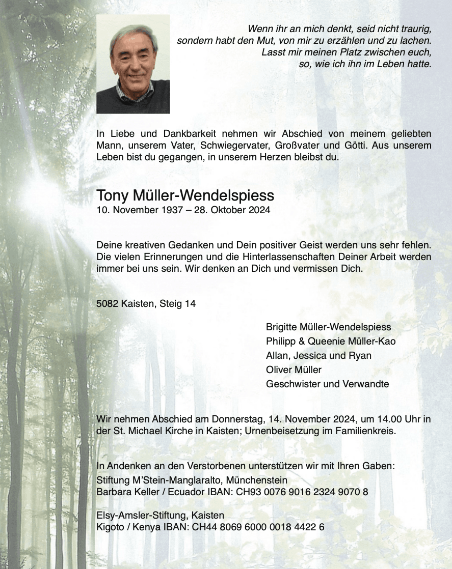 Bild der Todesanzeige