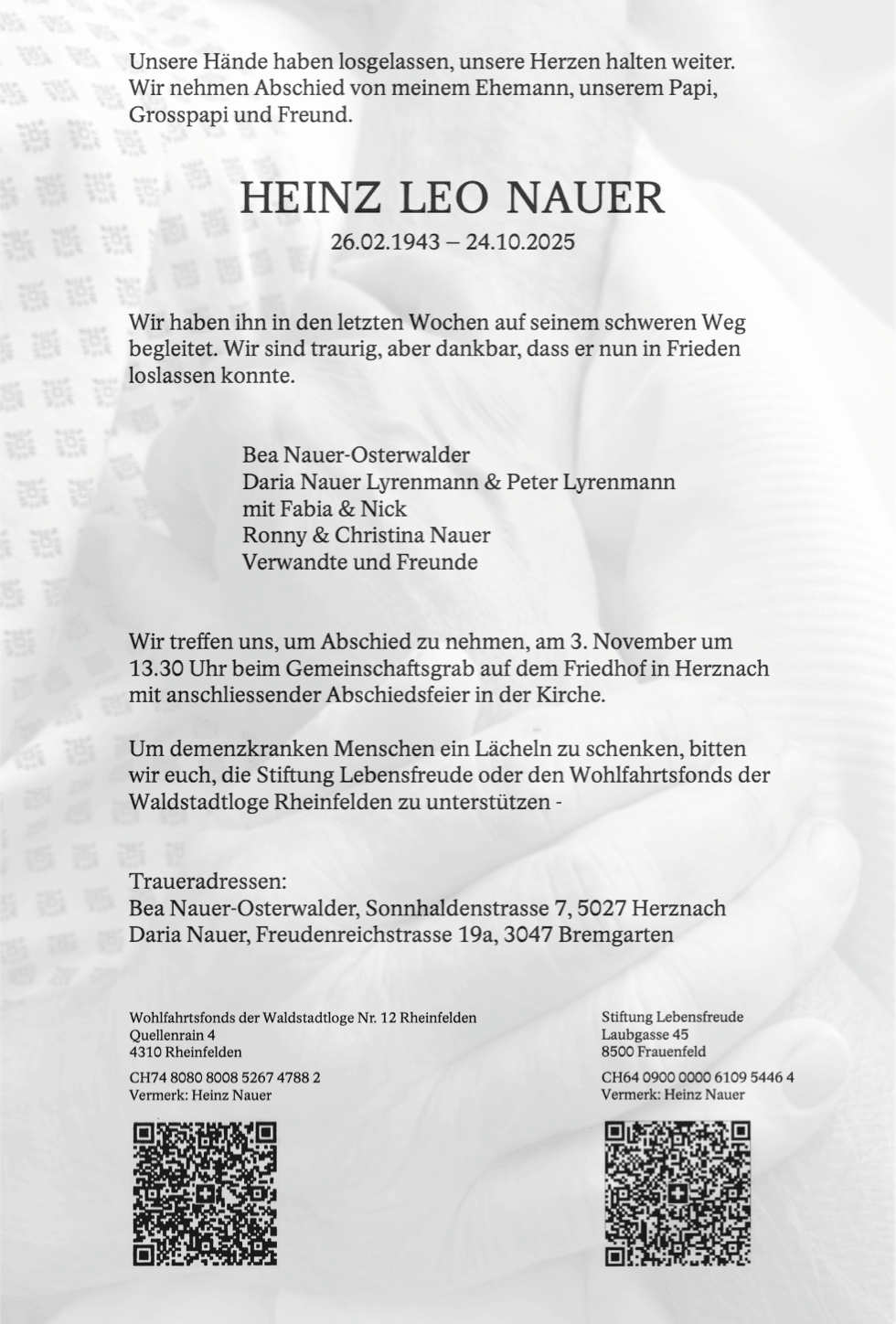 Bild der Todesanzeige