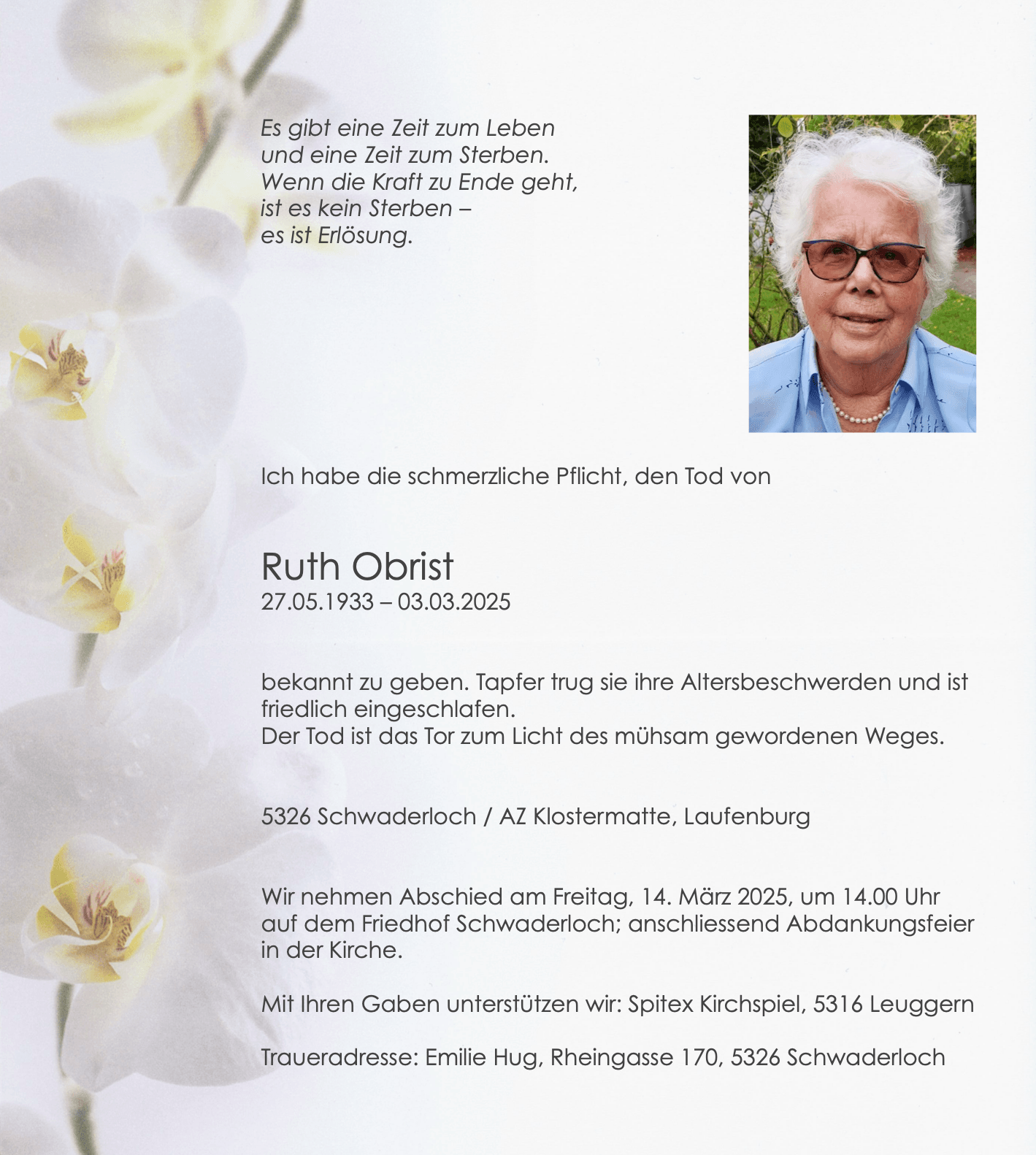 Bild der Todesanzeige